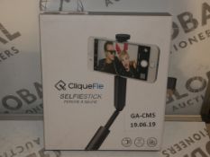 Boxed Clickify Selfie Sticks in Space Grey RRP£50e