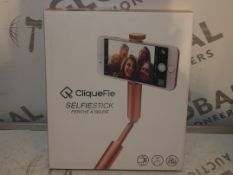 Boxed Clickify Selfie Sticks in Rose Gold RRP£50ea