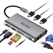 Assorted Items to Include 2 TypeC Hub 6 USB Support Input and Output and 1 9in1 Eksa Hub RRP£25each