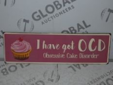 Lot to Contain 10 I Have OCD Obsessive Cake Disorder Plaques Combined RRP£50