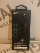 Lot to Contain 10 Jivous D Cables with Lightening Connector Combined RRP£100