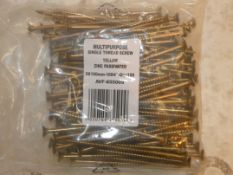 Box to Contain 5 Bags of 100 Yellow Zinc Plated Multi Purpose Single Thread Screws, Boxed RRP£40