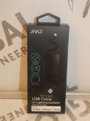 Lot to Contain 10 Jivous D Cables with Lightening Connector Combined RRP£100