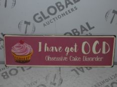 Lot to Contain 10 I Have OCD Obsessive Cake Disorder Plaques Combined RRP£50