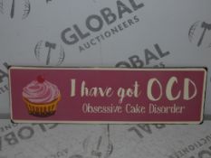 Lot to Contain 10 I Have OCD Obsessive Cake Disorder Plaques Combined RRP£50