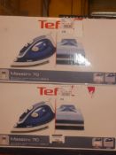 Lot to Contain 2 Boxed Tefal Maestro 70 Steam Irons Combined RRP£70
