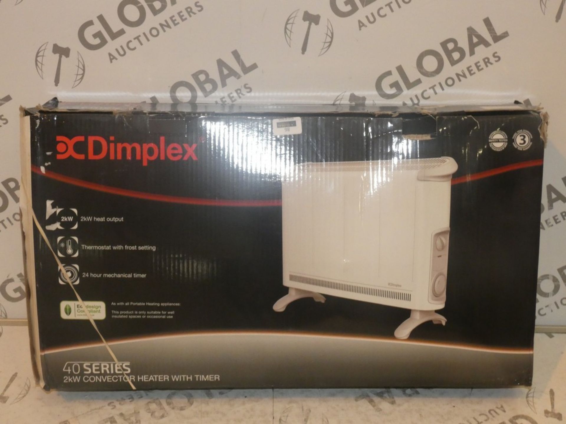 Lot to Contain 3 Dimplex 40Series 2kw Convector Heater with Timer Combined RRP£120
