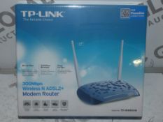 Lot to Contain 6 Boxed Brand New and Sealed TP Link Reliable Choice 300 MBPS Wireless NADSL2 Plus