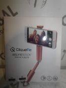 Boxed Cliquefie Rose Gold Selfie Sticks