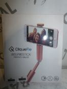 Boxed Cliquefie Rose Gold Selfie Sticks