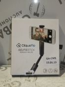 5 Boxed Cliquefie Selfie Sticks In Space Grey RRP £60