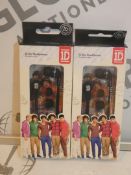 Lot to Contain 20 Brand New Pairs of 1 Direction Earphones