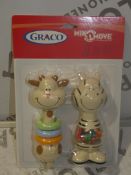 Lot to Contain 12 Brand New Graco Mix and Move Baby Rattle Toys In 1 Box RRP£9each