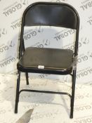 Lot to Contain 2 Black Pocket Folding Metal Designer Chairs (Viewing Or Appraisals Highly