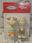 Lot to Contain 12 Brand New Graco Mix and Move Baby Rattle Toys In 1 Box RRP£9each