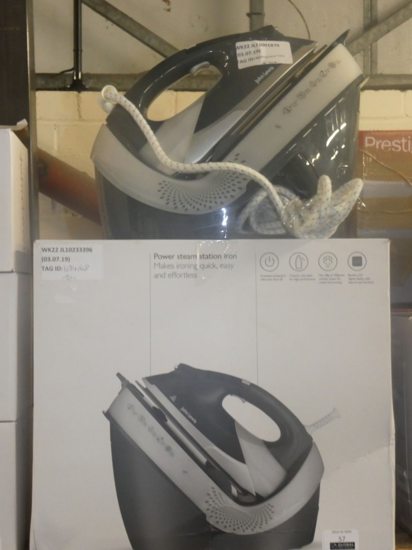 Lot to Contain 2 Boxed John Lewis and Partners Steam Station Steam Generating Irons Combined RRP £