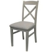 Boxed Pair of Florence Cross Back Upholstered Designer Dining Chairs RRP£180 (Viewing or