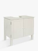 Boxed John Lewis and Partners Solid White Wooden Under Sink Storage Unit RRP£200 (1020637)RRP£200 (