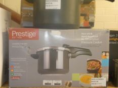 Lot to Contain 2 Assorted Boxed and Unboxed Prestige 6ltr Smart Plus Pressure Cooker Pans Combined