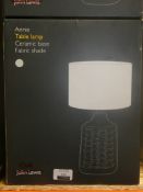 Lot to Contain 2 Boxed John Lewis and Partners Annie Ceramic Base Fabric Shade Table Lamps