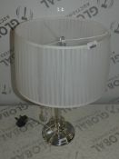 Lot to Contain 2 4 Arm Stainless Steel Base Fabric Shade Designer Table Lamps Combined RRP £200 (