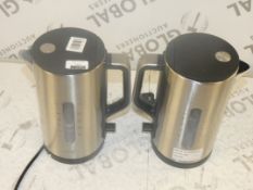 Lot to Contain 2 John Lewis and Partners Brushed Stainless Steel Rapid Boil Cordless Jug Kettles