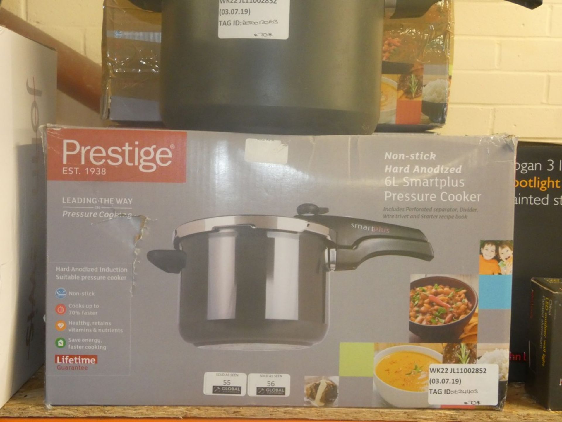 Lot to Contain 2 Boxed Prestige Hard Anodized 6ltr Smart Plus Pressure Cookers RRP£70each (