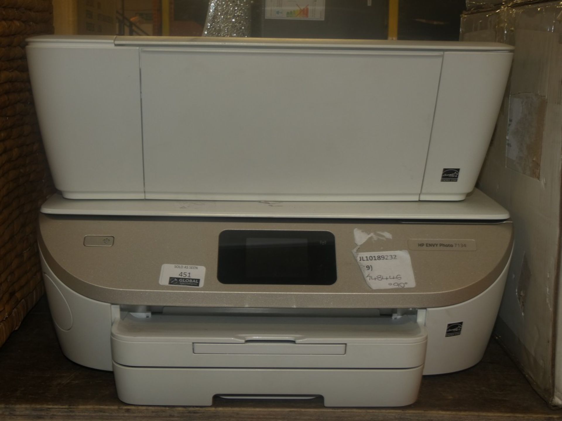 Lot to Contain 2 Assorted HP Envy and HP Deskjet 2540 and 7134 All In One Printer, Scanner Copiers