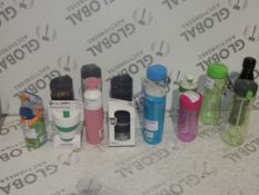 Assorted Drinking Bottles to Include Sistema Water Bottles Store Draw Collapsible Cups, Swell