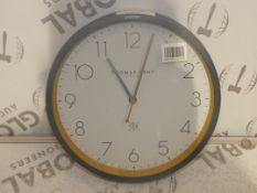 Thomas Kent Collection Grey And Yellow Designer Wall Clocks RRP £50 Each (RET0098575) (