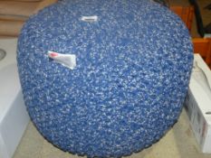 John Lewis and Partners Blue and White Knitted Pouffe RRP£75 (1835374)(Viewing or Appraisals