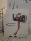 Boxed Cliquefie Space Rose Gold Selfie Sticks RRP£36