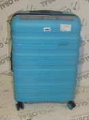 Antler Juno 2 Medium Sized 360 Wheel Light Blue Trolley Luggage Suitcase RRP£155 (RET00202732)(