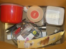 Assorted Items to Include Pyrex Bowls, Cake Cutters, Oxo Pop Ice Scoops, Shot Measuring Jugs,