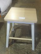 Boxed Collection Blakeney Soft Putty Grey And Light Oak Designer Stool RRP £90 (1896589) (Viewing or