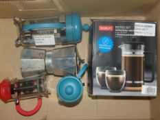 Assorted Items to Include Bodum Bistro Sets and Cafetières RRP£15-40each (RET00421208)(RET0219195)(