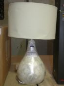 Boxed Capiz Based Fabric Shade Designer Table Lamp RRP£95 (1842187)(Viewing or Appraisals Highly
