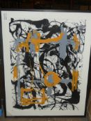 Black 1948 John Lewis Yellow Grey Framed Designer Wall Art Picture RRP£250 (1934870)(Viewing or
