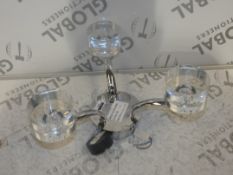 Stainless Steel And Bubbled Glass 3 Light Laurence Ceiling Light Fitting RRP £135 (RET00421235) (