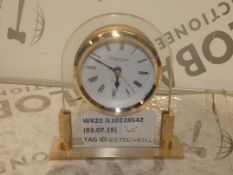 Assorted Boxed and Unboxed London Clock Company Glass and Gold Encased Mantle Clocks RRP£40 (