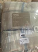 Bagged Pair of John Lewis and Partners Darcy Check Lined Eyelet Headed Curtains RRP£145 (