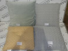 John Lewis and Partners Marla Diamond Print Yellow Blue and Green Designer Scatter Cushions RRP£