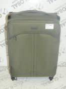Antler Soft Shell Khaki Green Aire 4 Wheel 360 Spinner Suitcase RRP£100 (1857691)(Viewing or