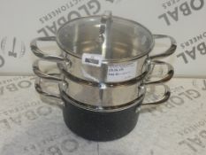 Eaziglide 3 Tier Steamer Pan RRP£115 (1498406)(Viewing or Appraisals Highly Recommended)