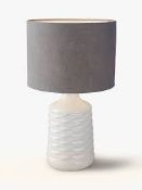 Boxed John Lewis and Partners Annie Ceramic Base Fabric Shade Table Lamps RRP£40each (RET00227749)(