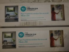Boxed Rolls of 76cmx2m Plain Frosted Window Covers RRP£40.00 A Roll (1824185)(Viewing or