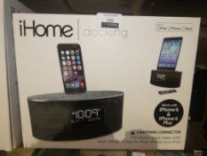 Boxed I-Home iPhone And iPod Docking Clock Radio And Dual Charger