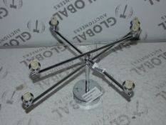 Stainless Steel Suza 6 Light Designer Ceiling Light Fitting RRP£150 (RET00343084)(Viewing or