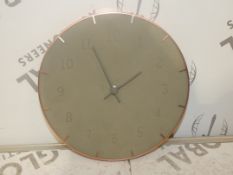 Boxed Umbra Piatto Rose Gold and Sage Green Wall Clocks RRP£30each (792505)(991040)(Viewing or