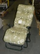 Reclining Garden Sun Lounger Floral Green Cushions RRP£150 (Viewing or Appraisals Highly